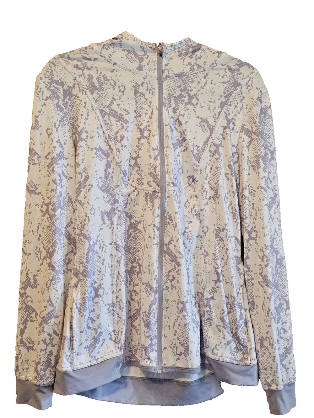 Performance Jacket Womens Large White/purple Full Zip Long Sleeve Stretch-Apana